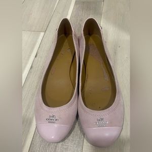 COACH Chelsea Pink Beachwood Leather Patent Toe Ballet Flats Size 6.5